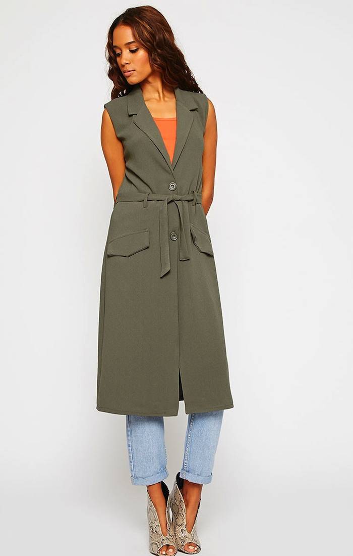 Sleeveless Trench Coat