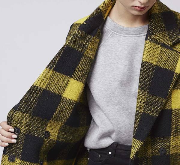Topshop Checked Car Coat