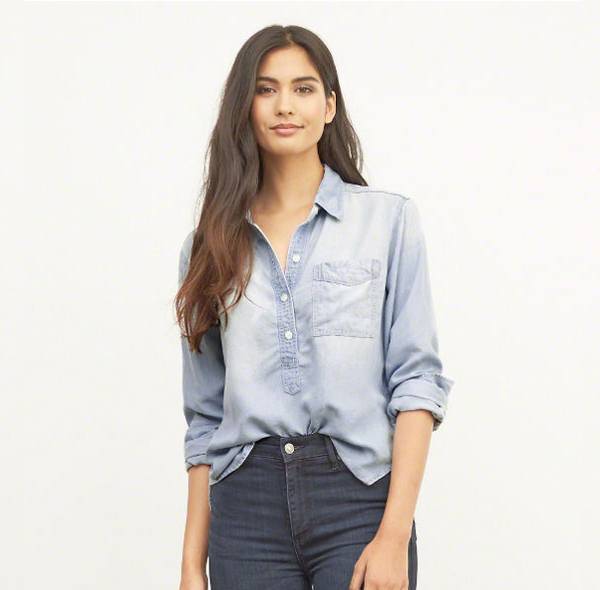 Abercrombie & Fitch Denim Pullover Shirt