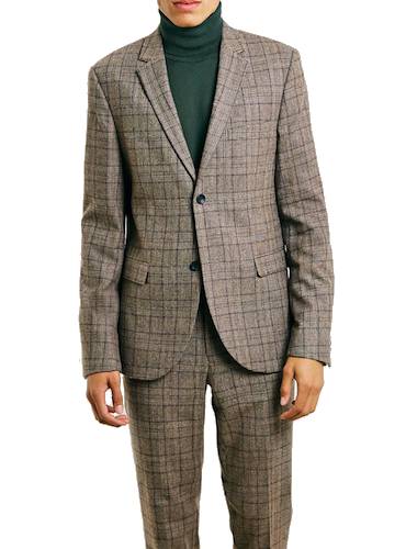 Topman Brown Check Suit