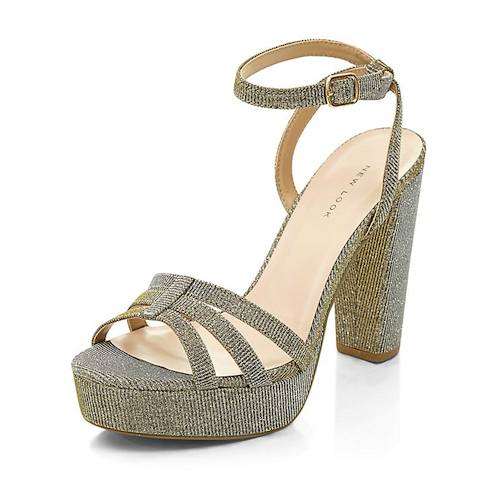 New Look Gold Shimmer Heels