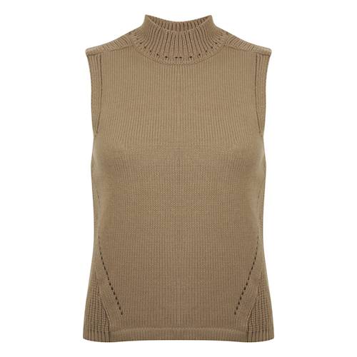 Miss Selfridge Camel Knitted Top