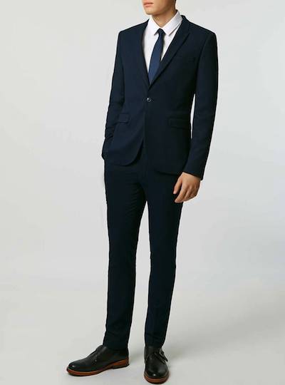 Topman Skinny Fit Navy Suit