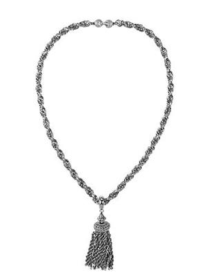 Susan Caplan Vintage Monet Silver Plated Tassel Necklace