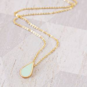 Delicate Pastel Teardrop Necklace