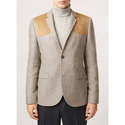 Topman Neutral Tailored Blazer