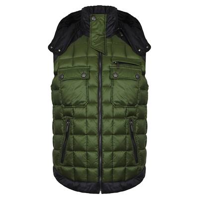 ust Cavalli Hooded Down Gilet Military Green