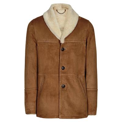 Reiss Tyson Shearling Brown Coat