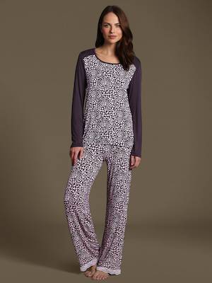 M&S Heart Print Pyjama Top & Bottoms