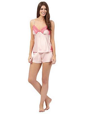 B by Ted Baker Pale Pink Lace Cami and Shorts Pyjama Set