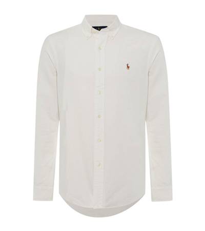 Ralph Lauren Slim-Fit White Long Sleeve Oxford Shirt