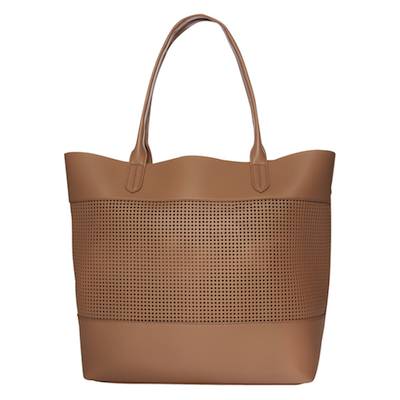 Primark Tan Grid Punchout Shopper Bag
