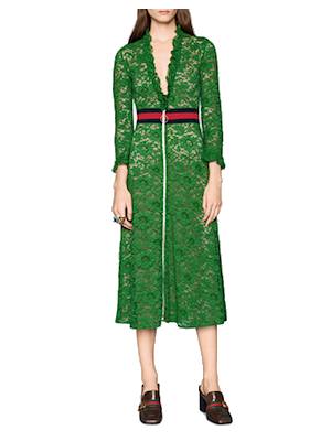 Gucci Green Knit Lace Dress