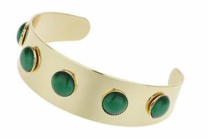 Topshop Green Stone Cuff Bracelet