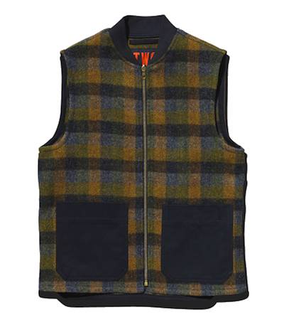 The Workers Club Checked Wool Gilet