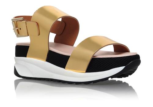 Neutron KG Kurt Geiger Gold Metallic Sandals