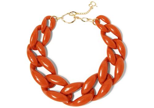 Diana Broussard Blood Orange Nate Link Glass and Resin Necklace