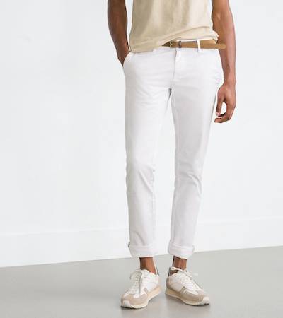 zara white chinos