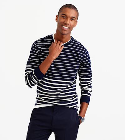 JCrew Long-Sleeve Variegated Stripe T-shirt