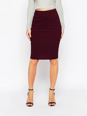 ASOS Aubergine High Waisted Pencil Skirt