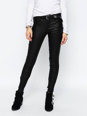 Only Royal Coated Biker Skinny Jeans