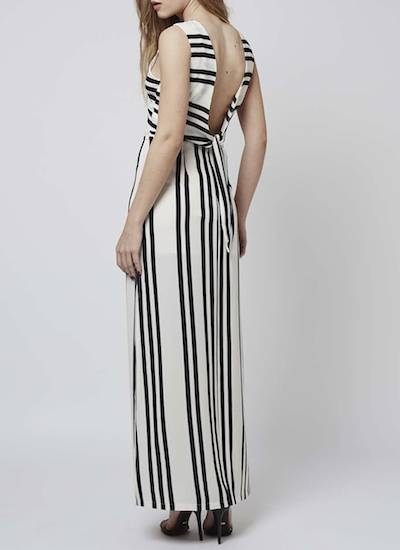 Topshop Over Exposed Stripe Print Maxi Dress by Goldie