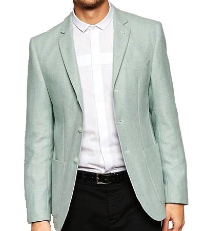 ASOS Slim Blazer in Blue Summer Tweed