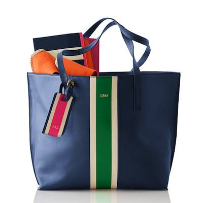 League Stripe Monogrammed Luggage Tag