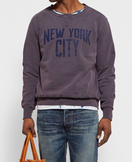 Remi Relief Distressed Printed Loopback Cotton Jersey Sweatshirt