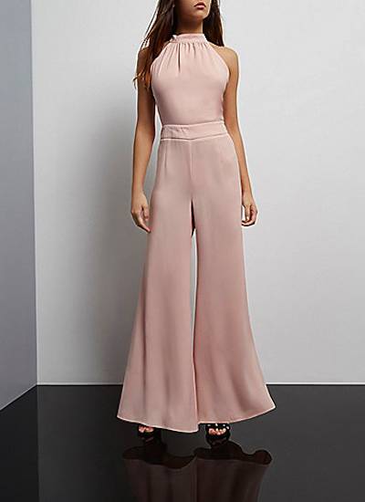 River Island Pink Halter-neck Wide Leg Jumpsuit