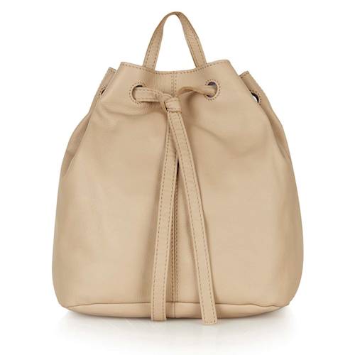 Topshop Nude Leather Drawstring Bucket Bag