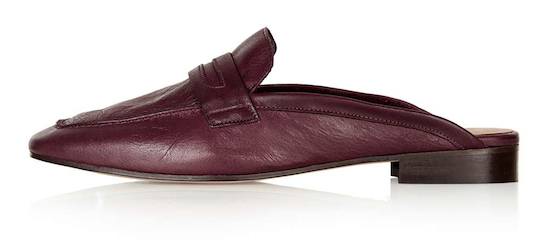 topshop lana leather chunky mule in khaki