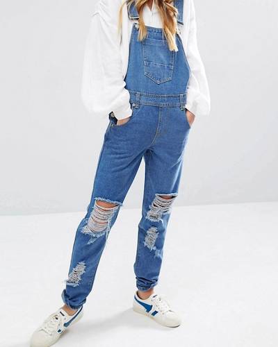 Daisy Street Distressed Dungarees
