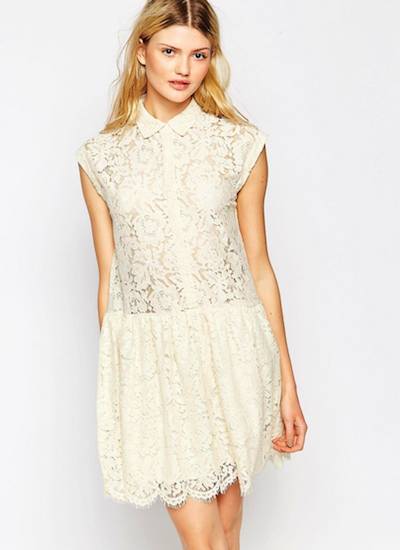 ASOS Ganni White Gothic Lace Dress