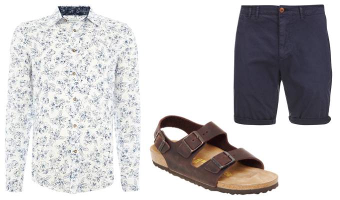 Men's Chino Shorts with Floral Prints