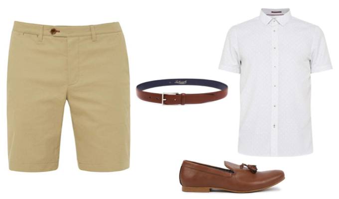Beige Chino Shorts Outfit