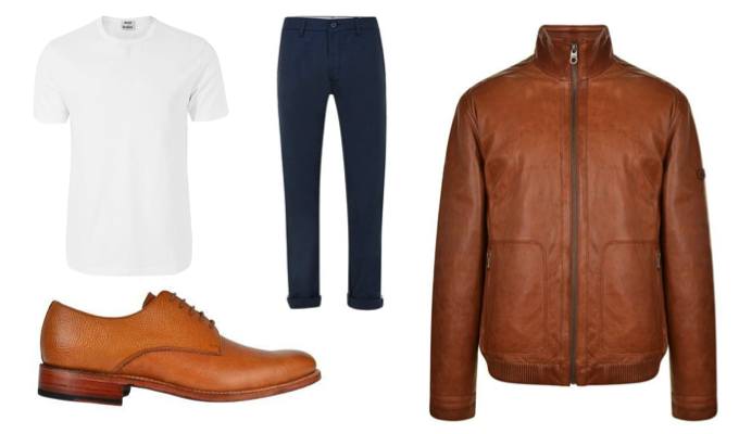 Men's Brown Leather Jacket Outfit Ideas