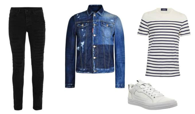 Men's Distressed Denim Jacket Outfit