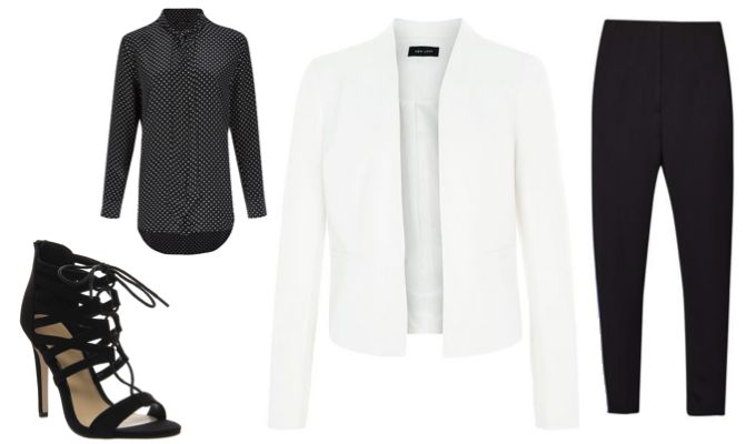 Women's White Blazer Monochrome Outfit