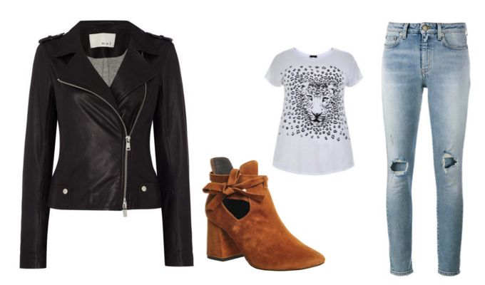 Women's Leather Biker Jacket Outfit