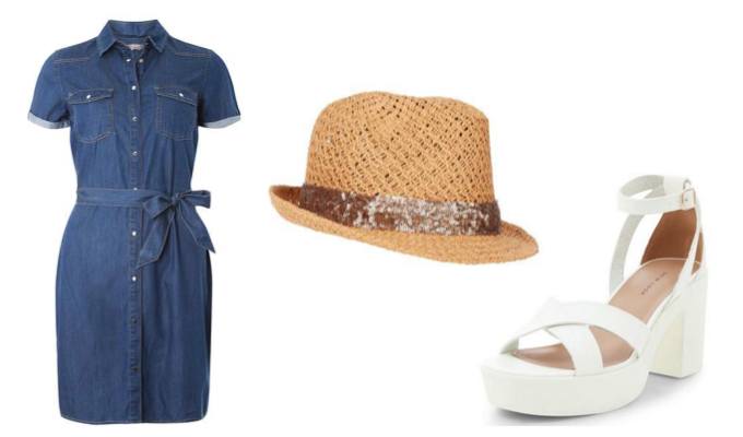 Denim Shirt Dress Outfit Idea