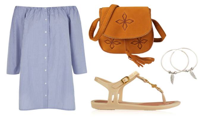 Bardot Shirt Dress Outfit Idea