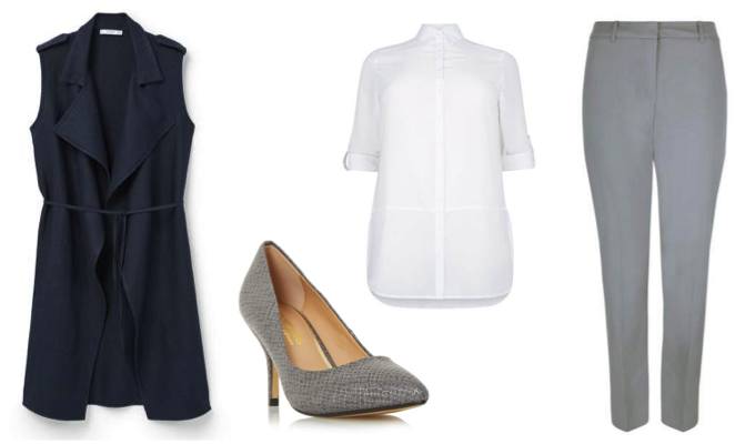 Women's Long Gilet Outfit Idea