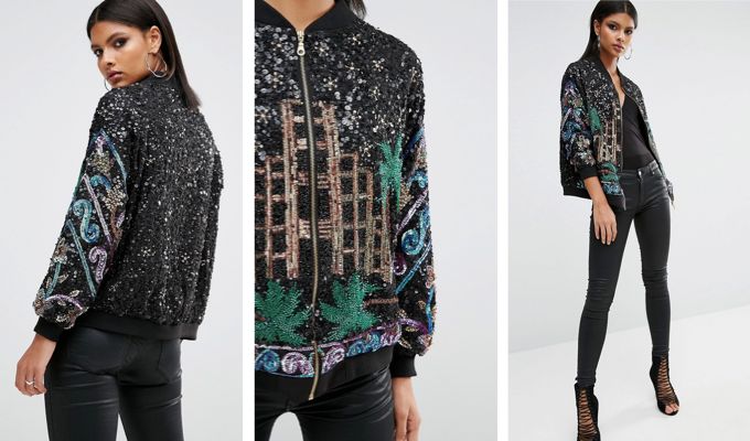 A Star Is Born Embellished Bomber Jacket