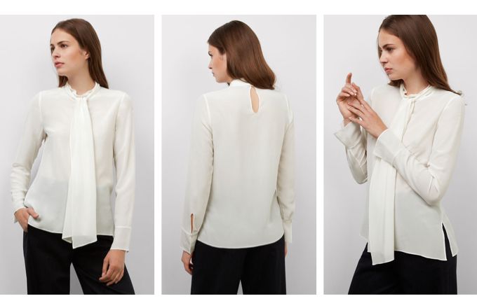 Comptoir Des Cottoniers White Pussypow Blouse