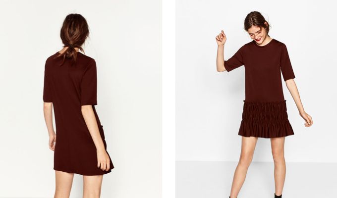 Zara Maroon Hem Dress