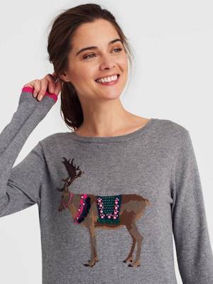 Joules Reindeer Christmas Jumper