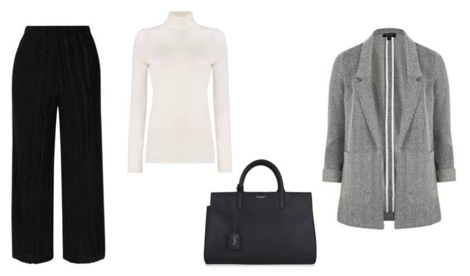 Women's Polo Neck Layering Winter Outfit Idea