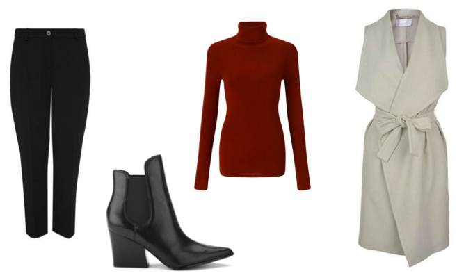 Women's Cropped Trousers Winter Outfit Idea