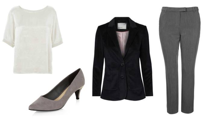 Women's Velvet Blazer Winter Outfit Idea